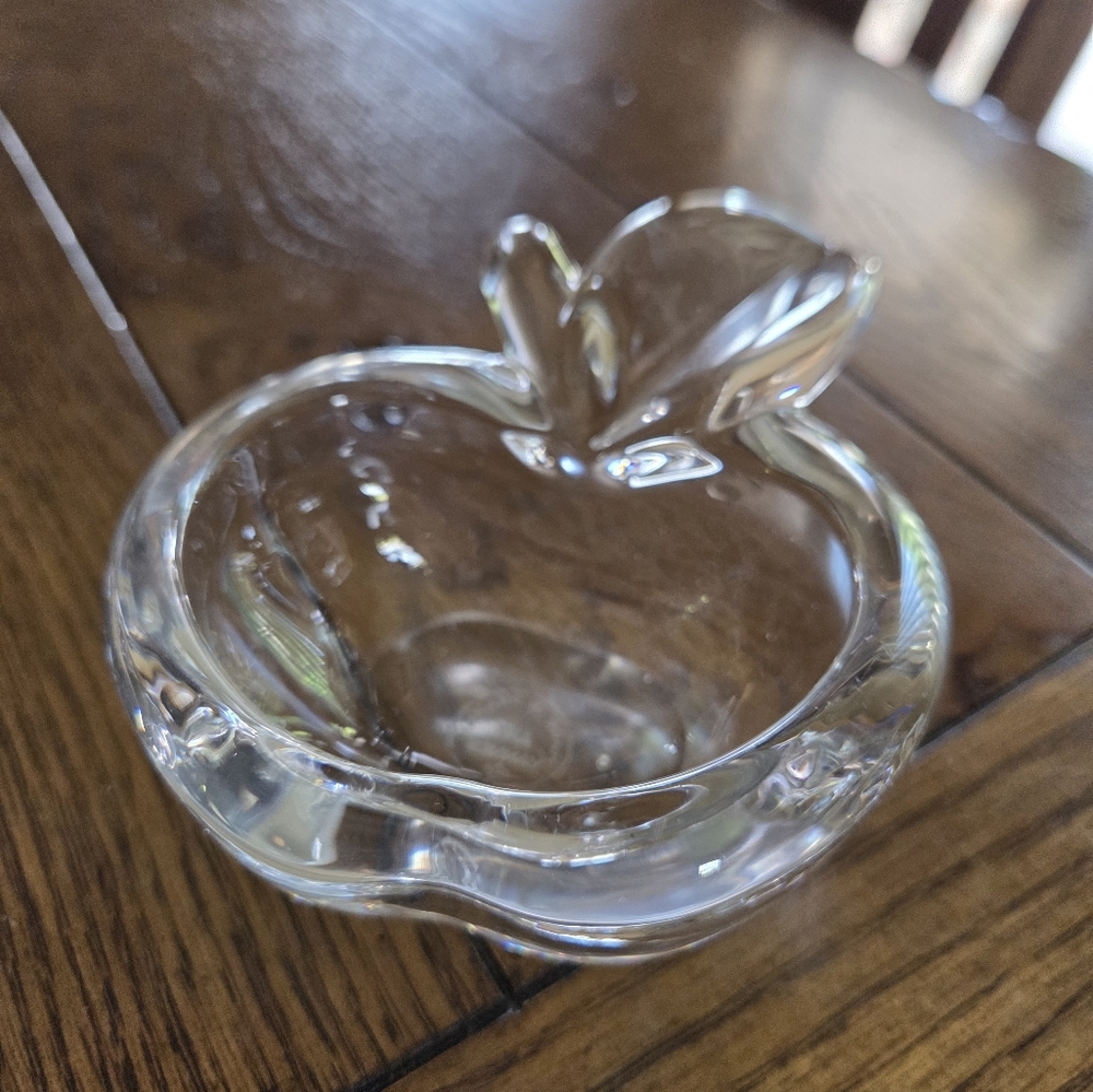 Art Vannes France Crystal Apple Ashtray, Trinket Dish, Bonbonniere?